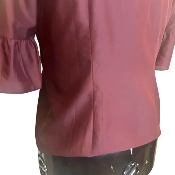 Women's Talbots RSVP Embellished Silk Blend Blouse Top, Burgundy, L - Picture 12 of 15